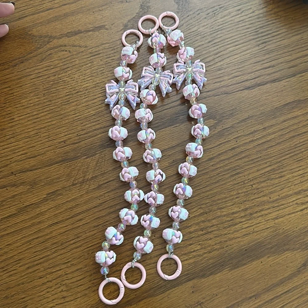 Beaded charm keychains